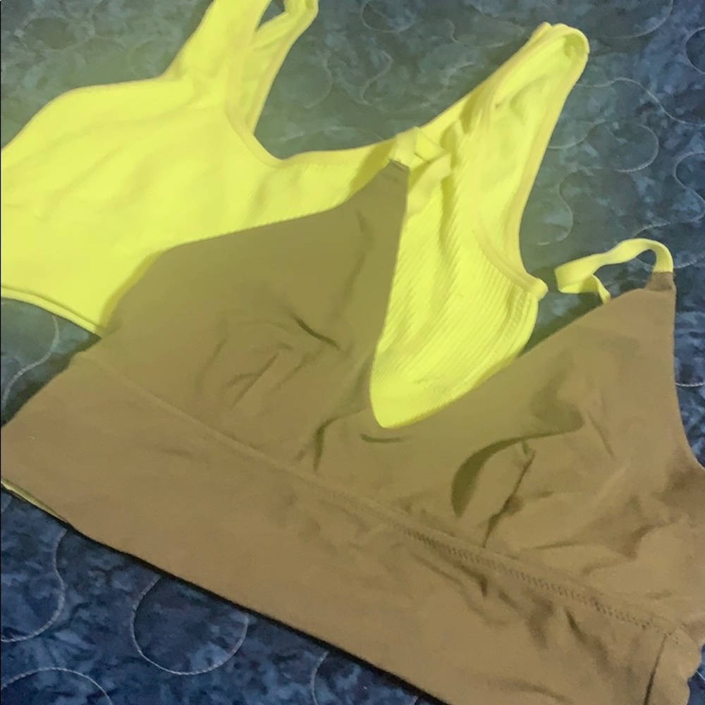 neon ribbed sports bra - aerie